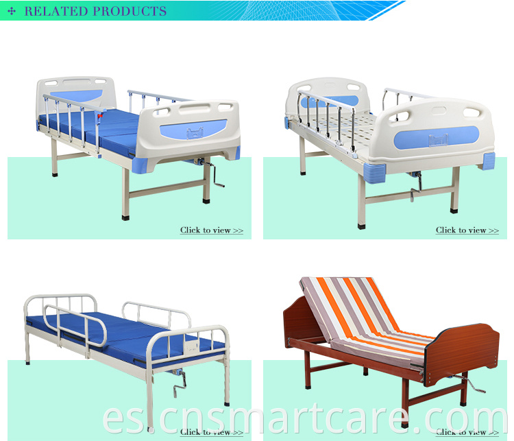 Cama de atención de enfermería de hospital de manejo manual para equipos médicos